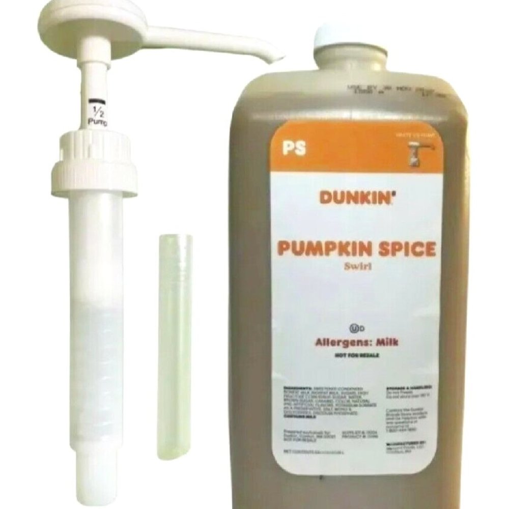 Dunkin Pumpkin Spice Swirl 64 Oz Jug With FREE PUMP & SHIPPING Exp 2024-SEALED
